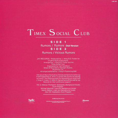 Timex Social Club : Rumors (12")