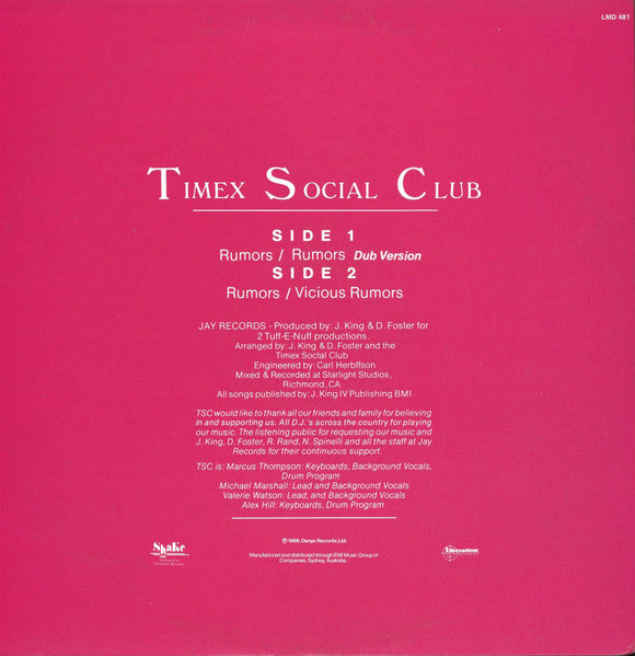 Timex Social Club : Rumors (12")