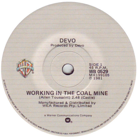 Devo : Working In The Coal Mine (7")