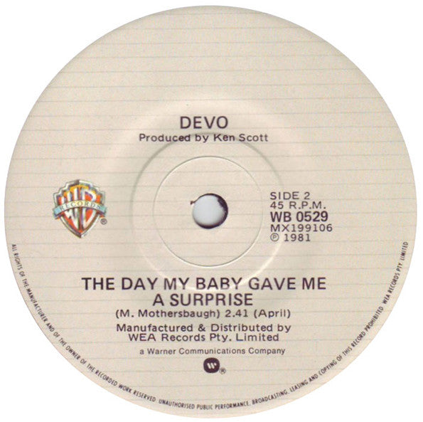 Devo : Working In The Coal Mine (7")