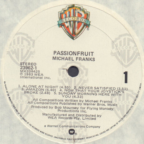 Michael Franks : Passionfruit (LP, Album)