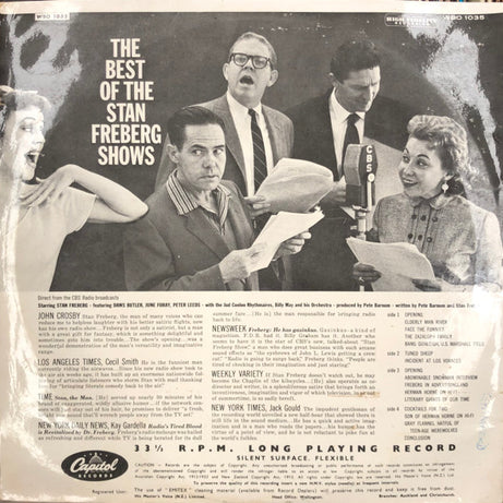 Stan Freberg Featuring Daws Butler And June Foray And Peter Leeds With The Jud Conlon Rhythmaires And Billy May And His Orchestra : The Best Of The Stan Freberg Shows (2xLP, Comp, Mono)