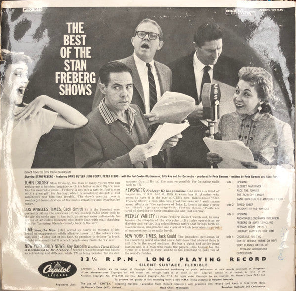 Stan Freberg Featuring Daws Butler And June Foray And Peter Leeds With The Jud Conlon Rhythmaires And Billy May And His Orchestra : The Best Of The Stan Freberg Shows (2xLP, Comp, Mono)