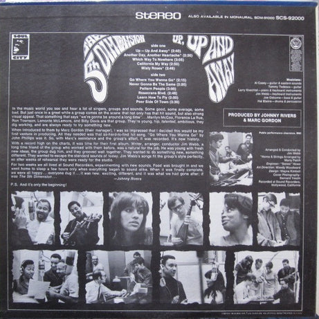The Fifth Dimension : Up, Up And Away (LP, Album, Pro)