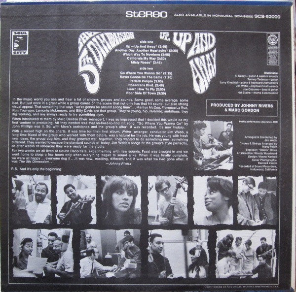 The Fifth Dimension : Up, Up And Away (LP, Album, Pro)