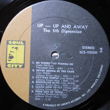 The Fifth Dimension : Up, Up And Away (LP, Album, Pro)