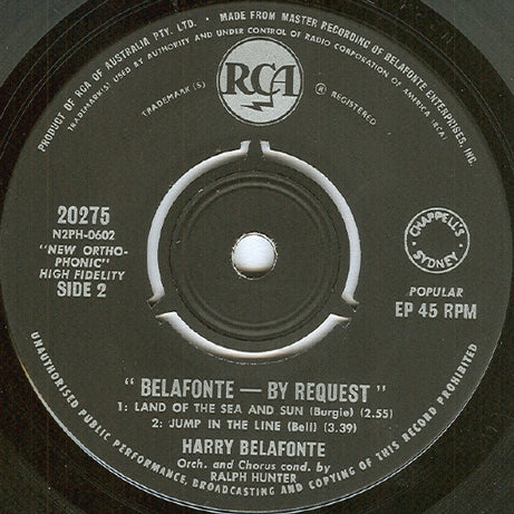 Harry Belafonte : Belafonte - By Request (7", EP)