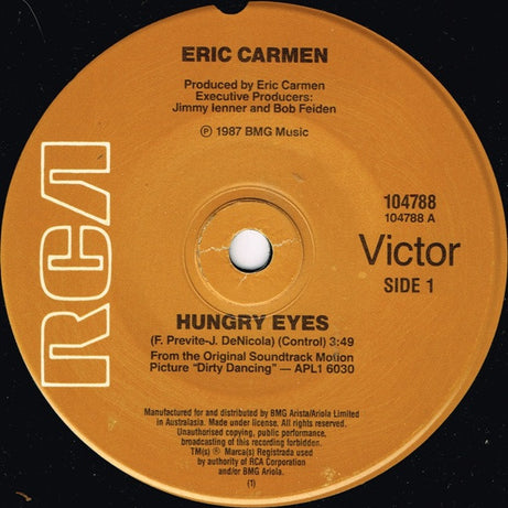 Eric Carmen / Tom Johnston : Hungry Eyes / Where Are You Tonight (7", Single)