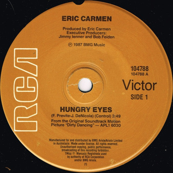 Eric Carmen / Tom Johnston : Hungry Eyes / Where Are You Tonight (7", Single)