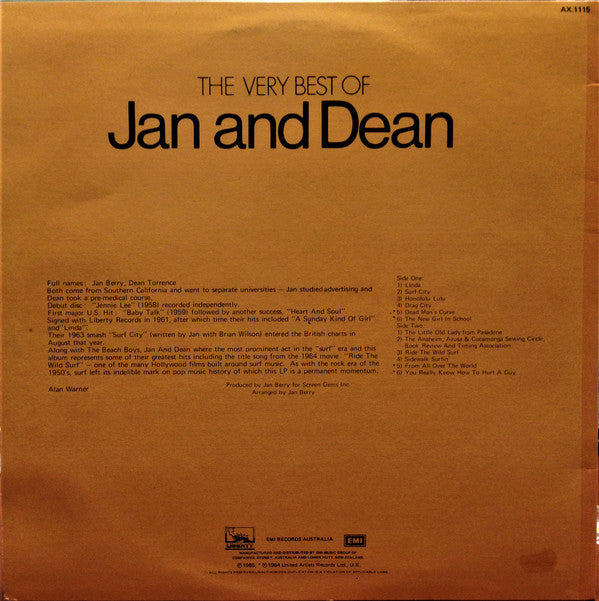 Jan & Dean : The Very Best Of Jan & Dean (LP, Comp)