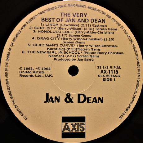 Jan & Dean : The Very Best Of Jan & Dean (LP, Comp)