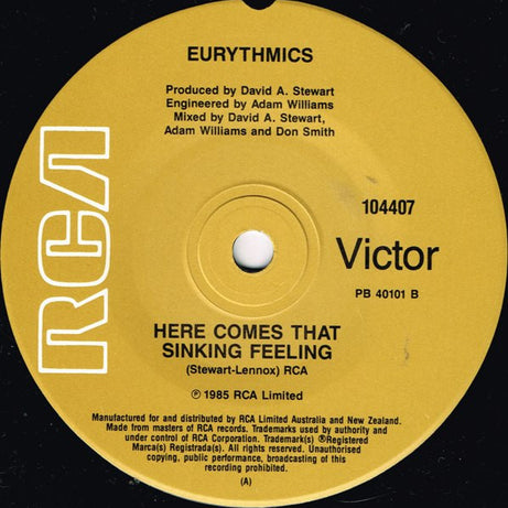 Eurythmics : Would I Lie To You? (7", Single, Tan)