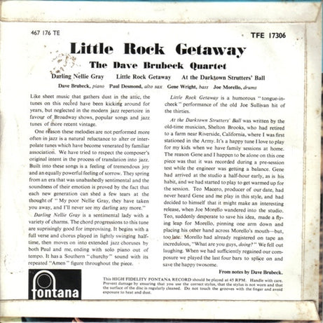 The Dave Brubeck Quartet : Little Rock Getaway (7", EP)