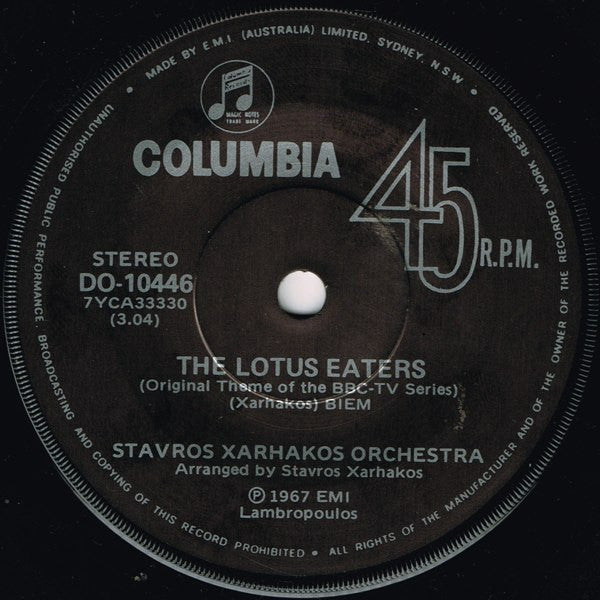 Stavros Xarhakos Orchestra : The Lotus Eaters (Original Theme Of The BBC-TV Series) (7")