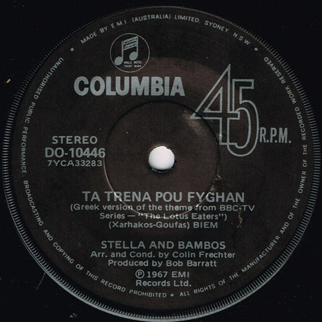 Stavros Xarhakos Orchestra : The Lotus Eaters (Original Theme Of The BBC-TV Series) (7")