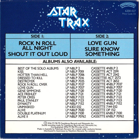 Kiss : Star Trax (7", EP)