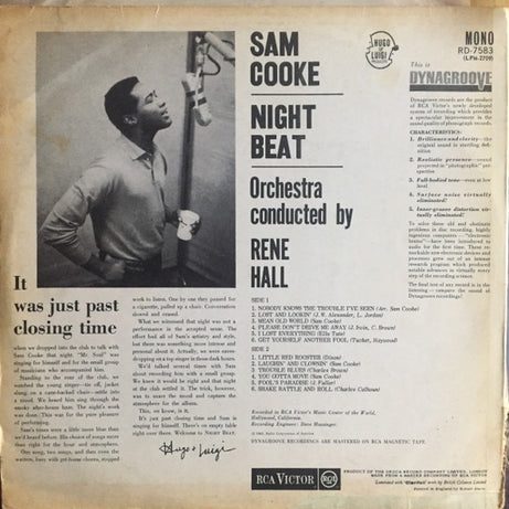 Sam Cooke : Night Beat (LP, Album, Mono)