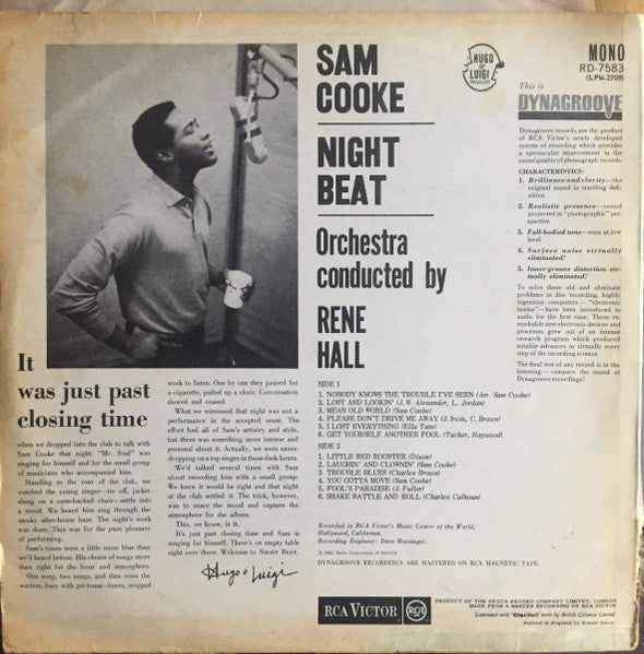 Sam Cooke : Night Beat (LP, Album, Mono)