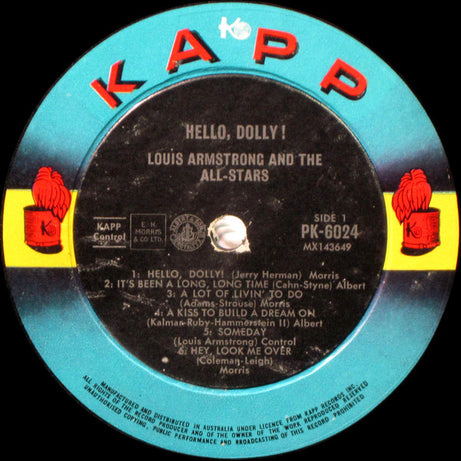 Louis Armstrong And The All-Stars* : Hello, Dolly! (LP, Album, Mono)