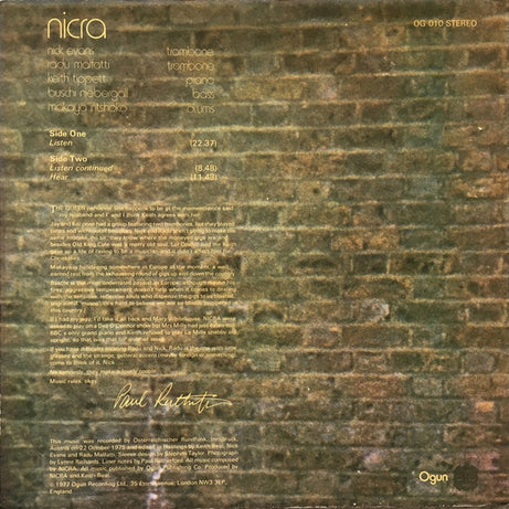 Nicra : Listen / Hear (LP, Album)