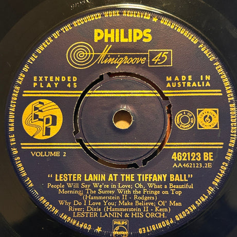 Lester Lanin And His Orchestra : Lester Lanin At The Tiffany Ball Vol. 2 (7")