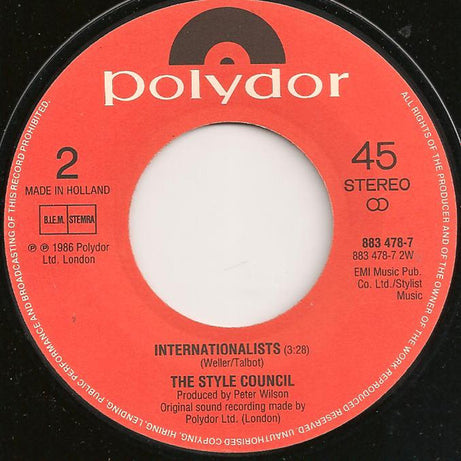 The Style Council : (When You) Call Me (7", Single)