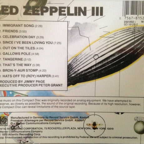 Led Zeppelin : Led Zeppelin III (CD, Album, RE)