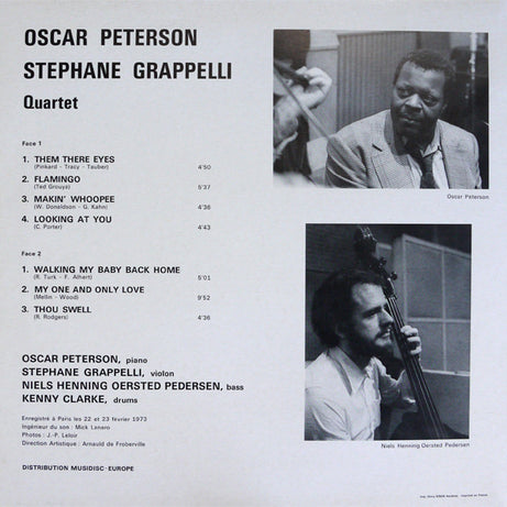 Oscar Peterson - Stéphane Grappelli Quartet Featuring Niels-Henning Ørsted Pedersen - Kenny Clarke : Oscar Peterson - Stéphane Grappelli Quartet Vol. 1 (LP, Album, Gat)