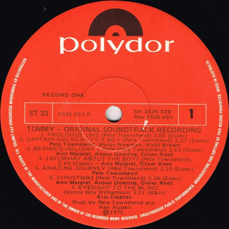 Various : Tommy (Original Soundtrack Recording) (2xLP, Album)