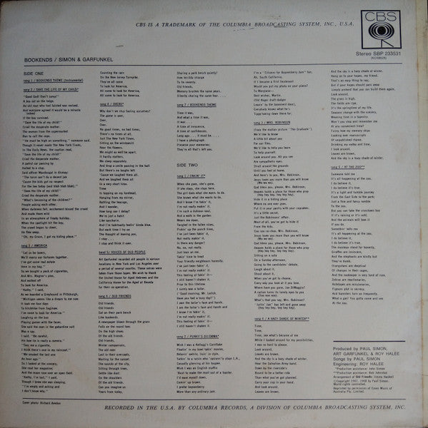 Simon & Garfunkel : Bookends (LP, Album)