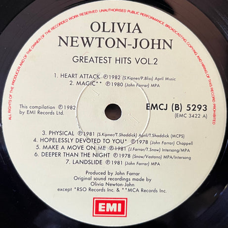Olivia Newton-John : Olivia's Greatest Hits Volume 2 (LP, Comp)