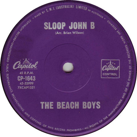 The Beach Boys : Sloop John B / You're So Good To Me (7", Single, Mono)