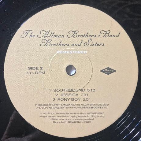 The Allman Brothers Band : Brothers And Sisters (LP, Album, RE, RM)