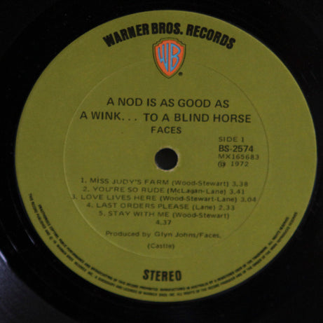 Faces (3) : A Nod Is As Good As A Wink...To A Blind Horse (LP, Album)
