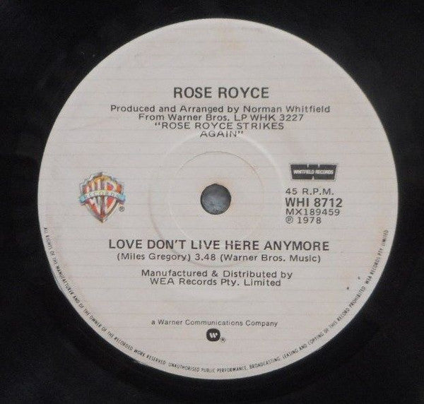 Rose Royce : Love Don't Live Here Anymore (7", Single)