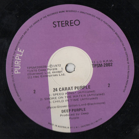Deep Purple : 24 Carat Purple (LP, Comp)