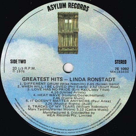 Linda Ronstadt : Greatest Hits (LP, Comp, Gat)