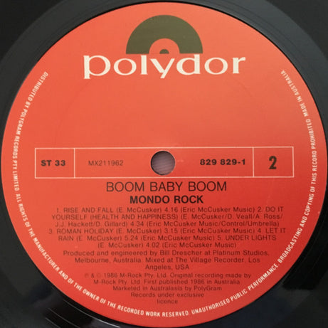 Mondo Rock : Boom Baby Boom (LP, Album)