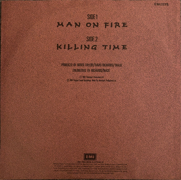 Roger Taylor : Man On Fire (7", Single)