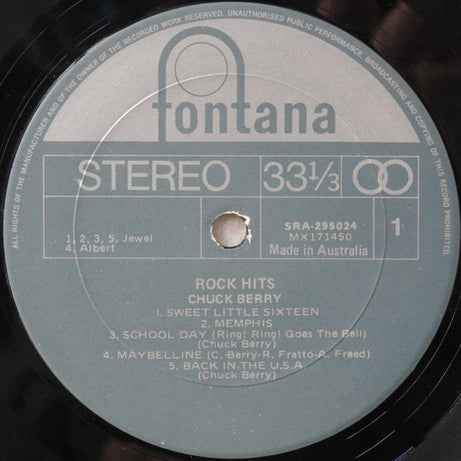 Chuck Berry : Rock Hits (LP, Album, RE)