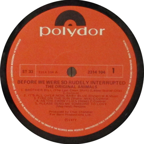 The Animals : Before We Were So Rudely Interrupted (LP, Album)