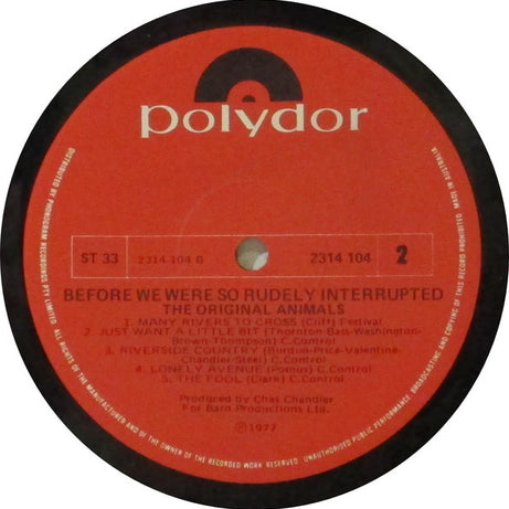 The Animals : Before We Were So Rudely Interrupted (LP, Album)