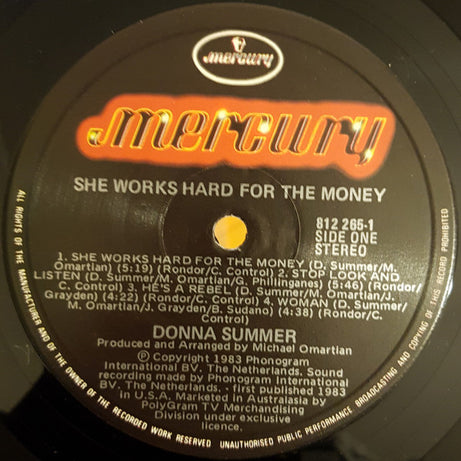 Donna Summer : She Works Hard For The Money (LP, Album)