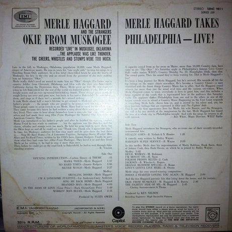 Merle Haggard : Live (Merle Haggard In Muskogee & Philadelphia) (LP, Comp)
