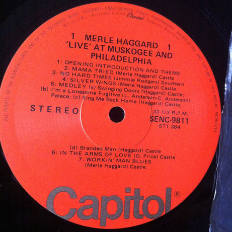 Merle Haggard : Live (Merle Haggard In Muskogee & Philadelphia) (LP, Comp)