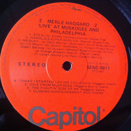Merle Haggard : Live (Merle Haggard In Muskogee & Philadelphia) (LP, Comp)