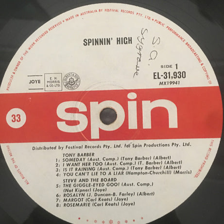 Various : Spinnin' High (LP, Mono)
