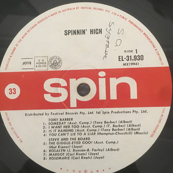 Various : Spinnin' High (LP, Mono)