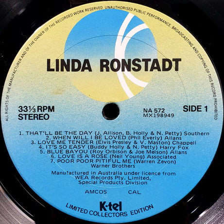 Linda Ronstadt : Greatest Hits (LP, Comp, Ltd)