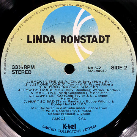 Linda Ronstadt : Greatest Hits (LP, Comp, Ltd)